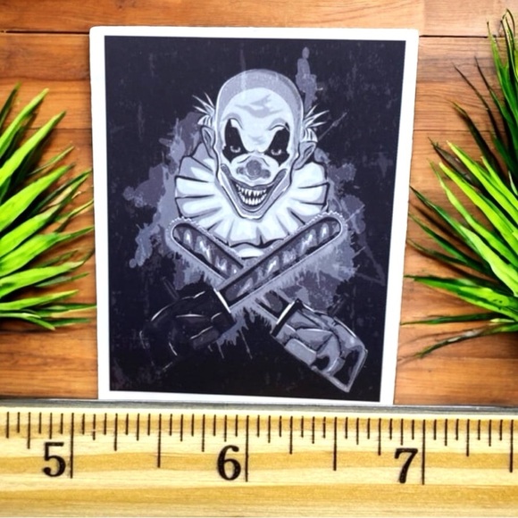 10 / $10 Creepy Clown Chainsaw Sticker - Horror / Halloween - Picture 2 of 2